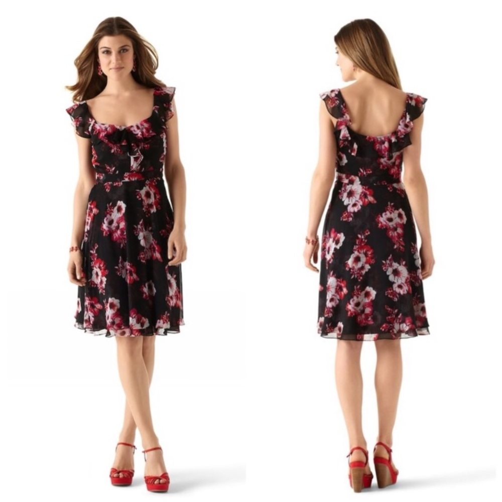 WHBM Ruffle Soft Floral Sundress/ Dress size 6